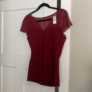 Express shirt with sheer detail